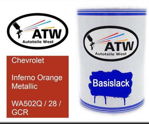 Chevrolet, Inferno Orange Metallic, WA502Q / 28 / GCR: 500ml Lackdose, von ATW Autoteile West.